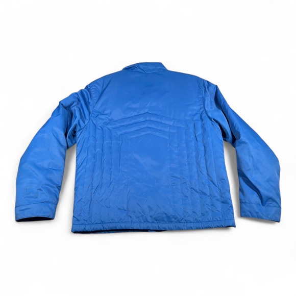 Eddie Bauer Jacket Adult LARGE Blue Goose Down Quilted Outdoor Lined Zip Pockets - Picture 3 of 11